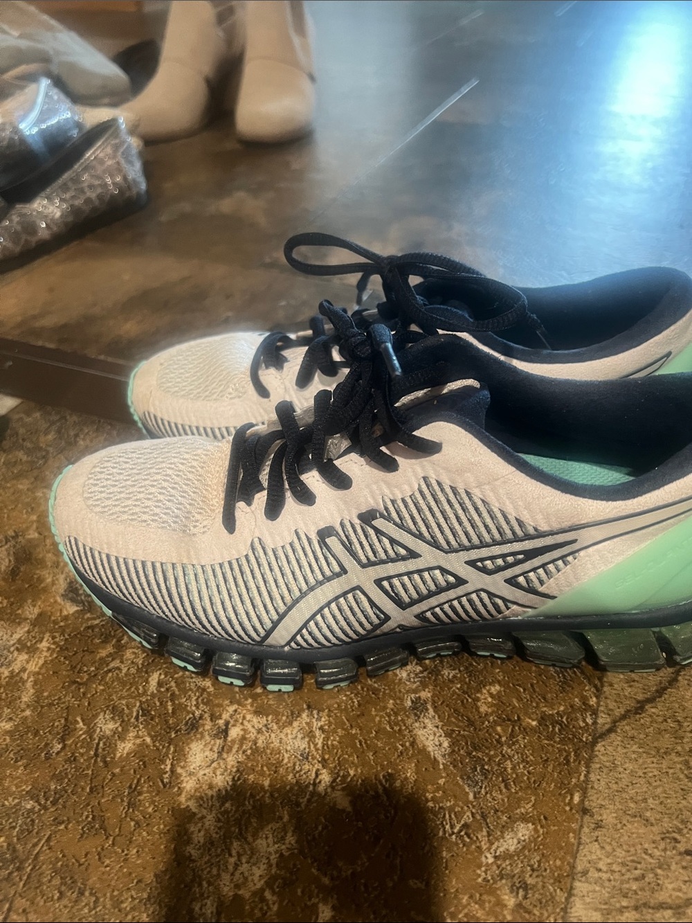 Asics Women's Gray Black Mint Athletic Shoes
